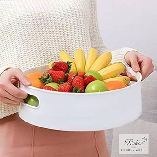 ROKOO Multi-Purpose 360° Function Rotating Countertop Organizer Revolving Tray for Kitchen Cabinet Spice Rack Storage & Cosmetics Organizer Holder Bathroom, Refrigerator, Dining Table, cupboards, Dressing Table (Off-White) - Image 1