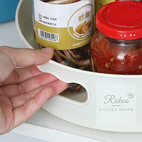 ROKOO Multi-Purpose 360° Function Rotating Countertop Organizer Revolving Tray for Kitchen Cabinet Spice Rack Storage & Cosmetics Organizer Holder Bathroom, Refrigerator, Dining Table, cupboards, Dressing Table (Off-White) - Image 4