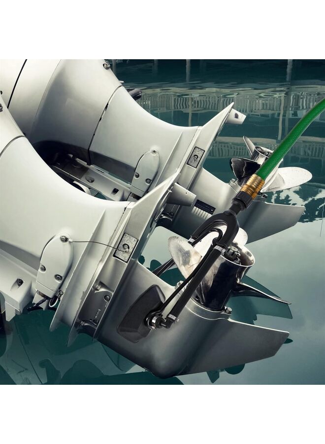 LAMAY Dual-Flow Motor Flusher Dual Water Feed Boat Motor Flusher Rectangular Cup Muffs with Hose Fittings Flush Kit - Marine Outboard Engine Flushing - Image 4