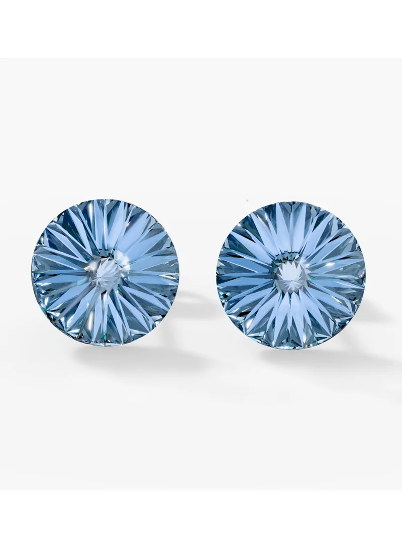 Seona  Seona Mila Crystal Earrings for Women, Hypoallergenic Stainless Ear Studs | Stud Earrings for Sensitive Ears, Medium Lightweight Non-Tarnish Jewelry with Dual Closure Design | 8mm | Light Sapphire for Women | Best Price UAE