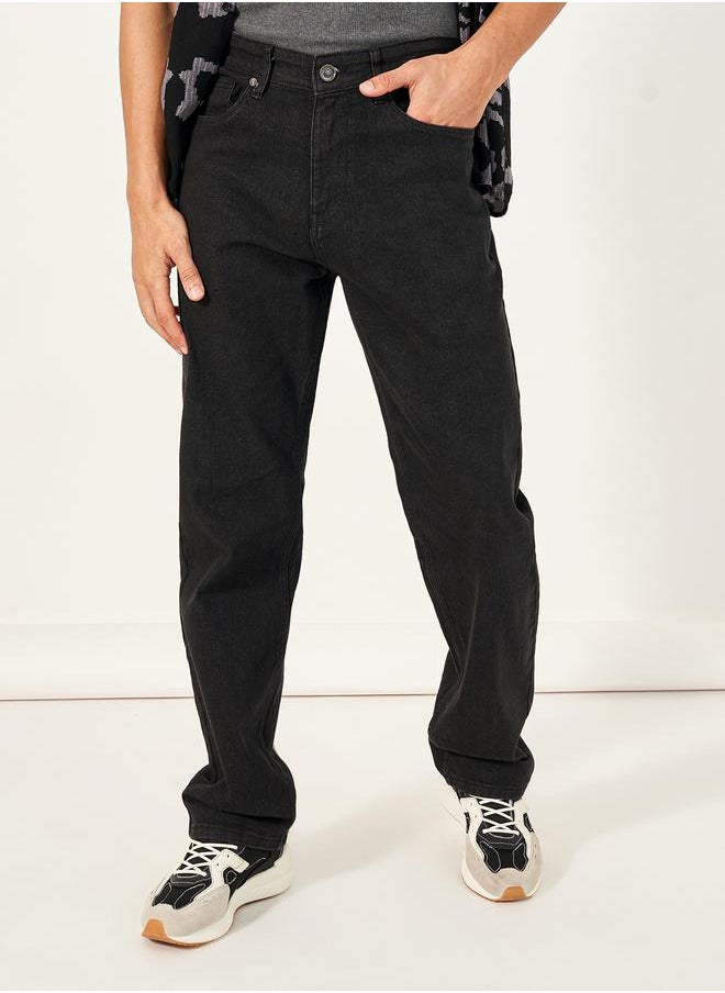 Styli Cotton Stretch 5-Pocket Relaxed Fit Jeans  - Image 1