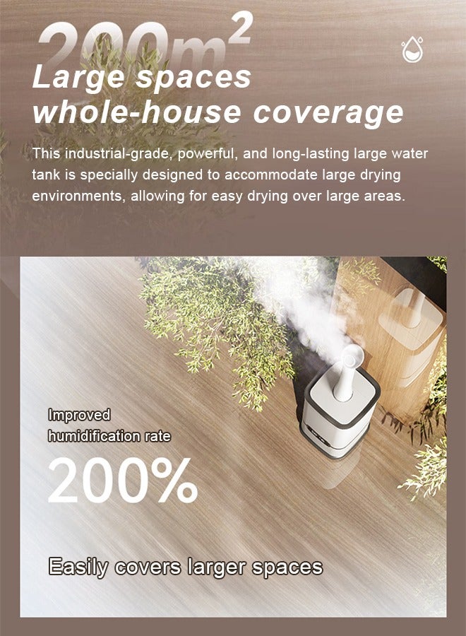 ET-LIFE 16L Humidifier for Larger Room Humidifier with 360°Nozzle, Auto Shut-Off Cool Mist Top Fill Humidifier with UV disinfection 80W H-600 White - Image 5