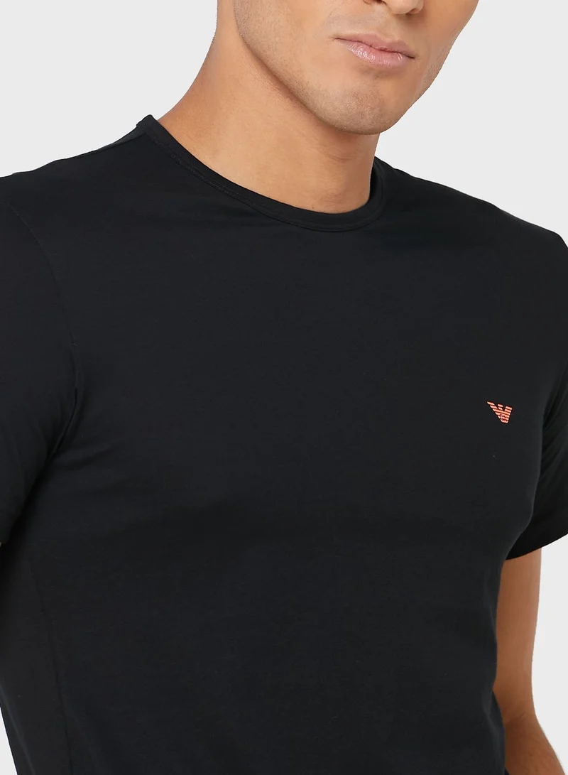 EMPORIO ARMANI 2 Pack Chest Logo Crew Neck T-Shirt