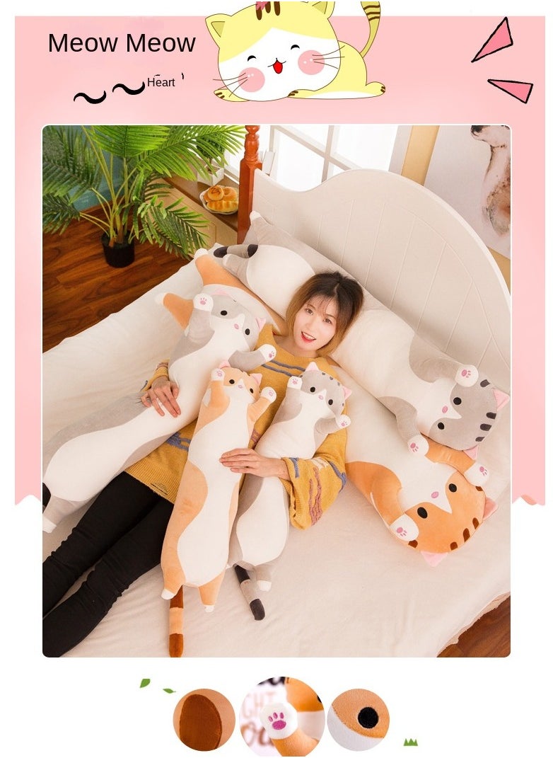Y&D - Long Cat Plush Body Pillow,Lovely Cartoon Soft Stuffed Kitten Pillow Animals Kawaii Plushies, Squishy Body Pillow Plush Toys For Kids Girls Boys - Image 1