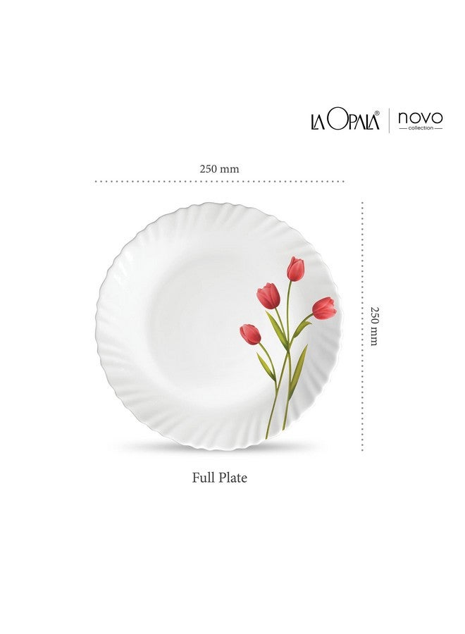 La Opala La Opala, Novo Collection, Opal Glass Full Plate Set 6 pcs, Radiant Curves, White - Image 2