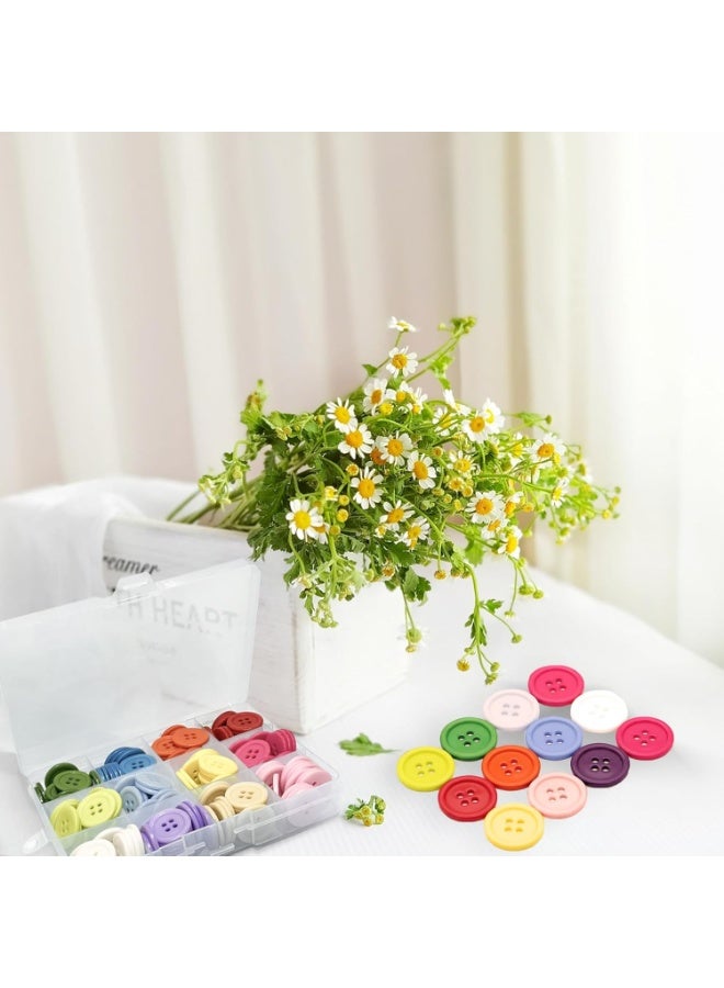 Relex 180Pcs Colorful Buttons, 20MM Round Resin Button Sewing Craft Buttons 12 Color Large Buttons with Storage Box for Sewing Knitting Crafting DIY Handmade (4 Holes) - Image 3
