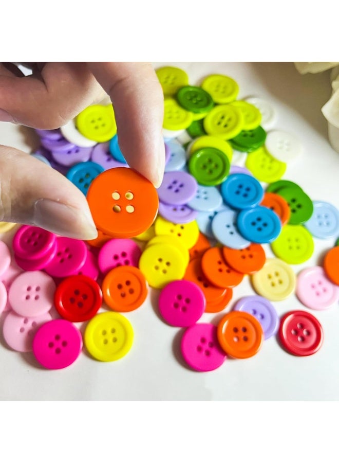 Relex 180Pcs Colorful Buttons, 20MM Round Resin Button Sewing Craft Buttons 12 Color Large Buttons with Storage Box for Sewing Knitting Crafting DIY Handmade (4 Holes) - Image 4