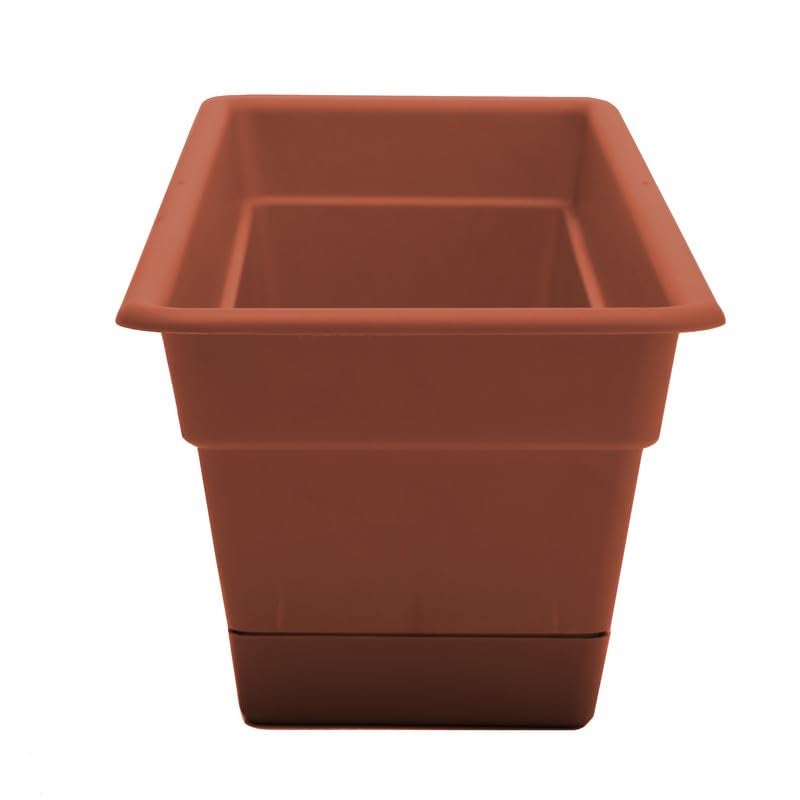 Bloem Dura Cotta Window Box Planter: 18" - Terra Cotta- with Tray, Weatherproof Resin Box, Removable Tray for Indoor & Outdoor Use, Gardening, 2 Gallon Capacity - Image 5