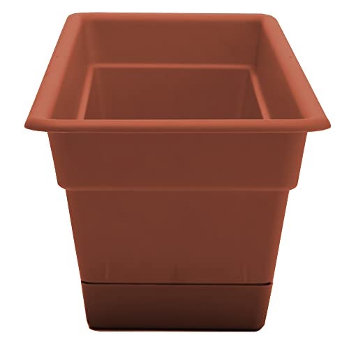 Bloem Dura Cotta Window Box Planter: 18" - Terra Cotta- with Tray, Weatherproof Resin Box, Removable Tray for Indoor & Outdoor Use, Gardening, 2 Gallon Capacity - Image 4