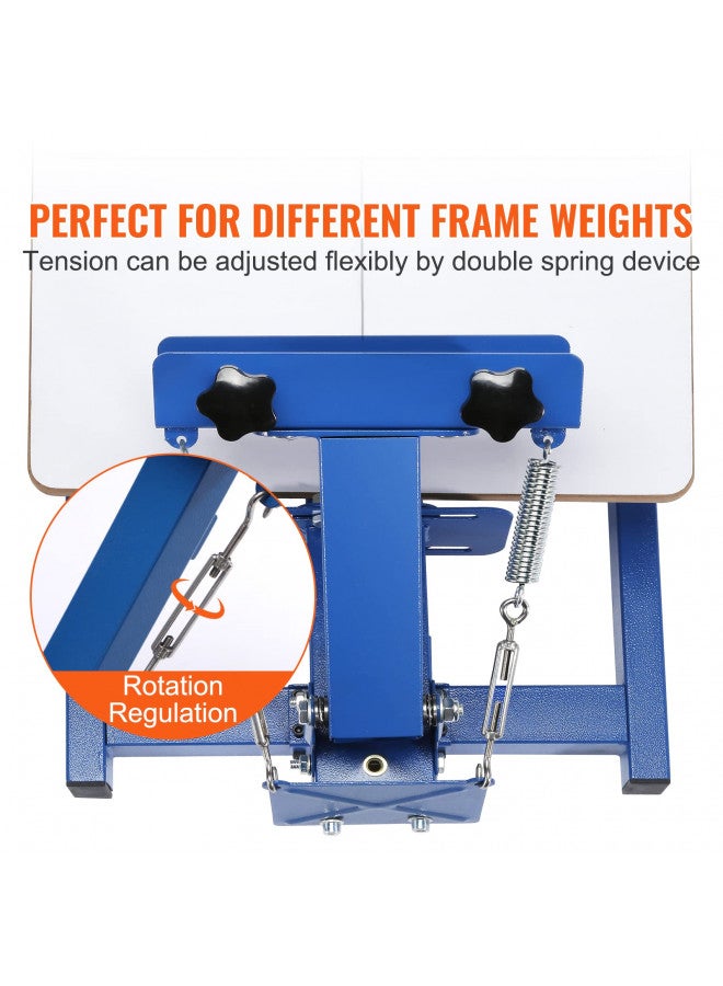 VEVOR Screen Printing Machine, 1 Color 1 Station Silk Screen Printing Press, 21.2x17.7in / 54x45cm Screen Printing Press, Double-Layer Positioning Pallet, Adjustable Tension for T-Shirt DIY Printing - Image 3