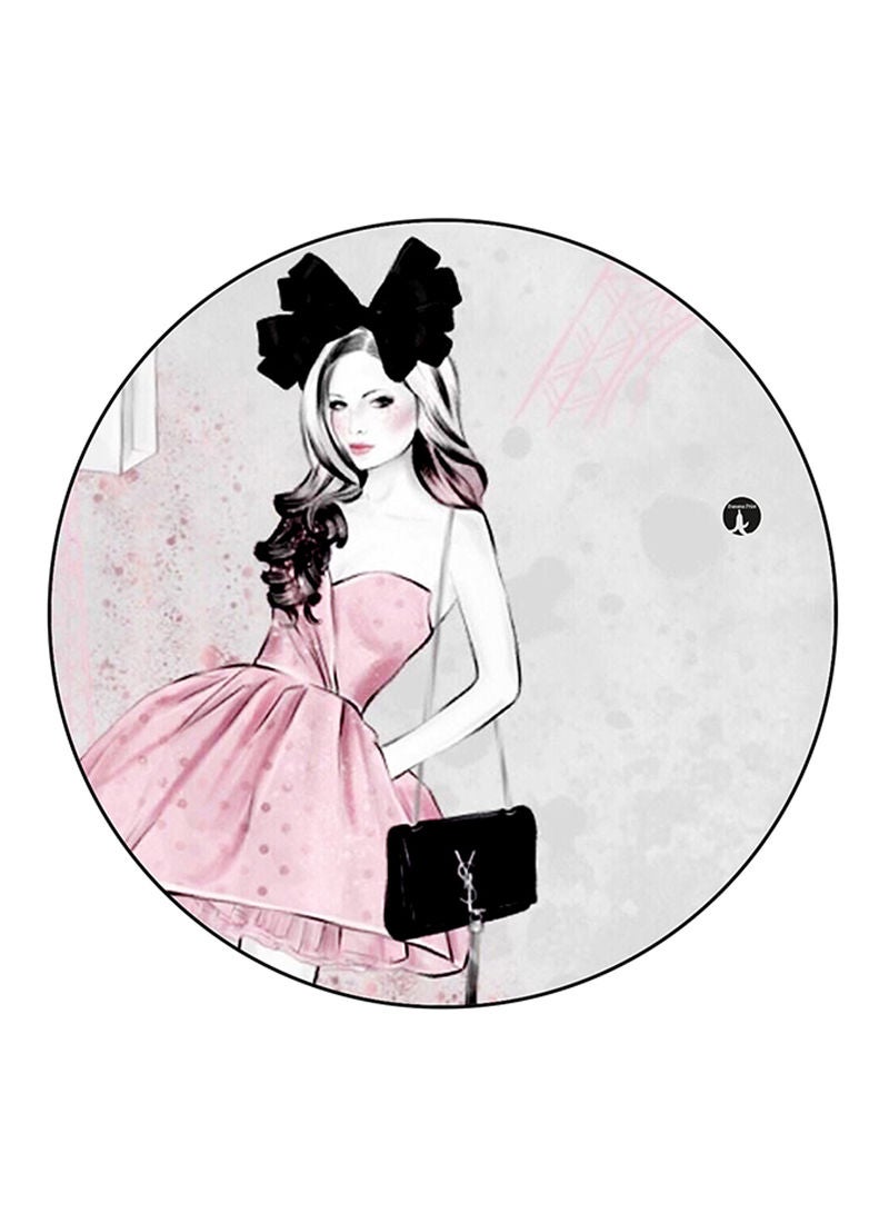 RKN Girl Printed Fridge Magnet Round  Multicolour - Image 2