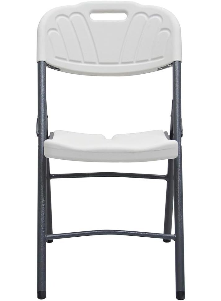 Folding Plastic Dining Chair – Lightweight Foldable Chair for Indoor Outdoor Use, Camping, Picnic, Beach, Balcony, BBQ, Events – Portable White Plastic Chair with Steel Frame - Image 1