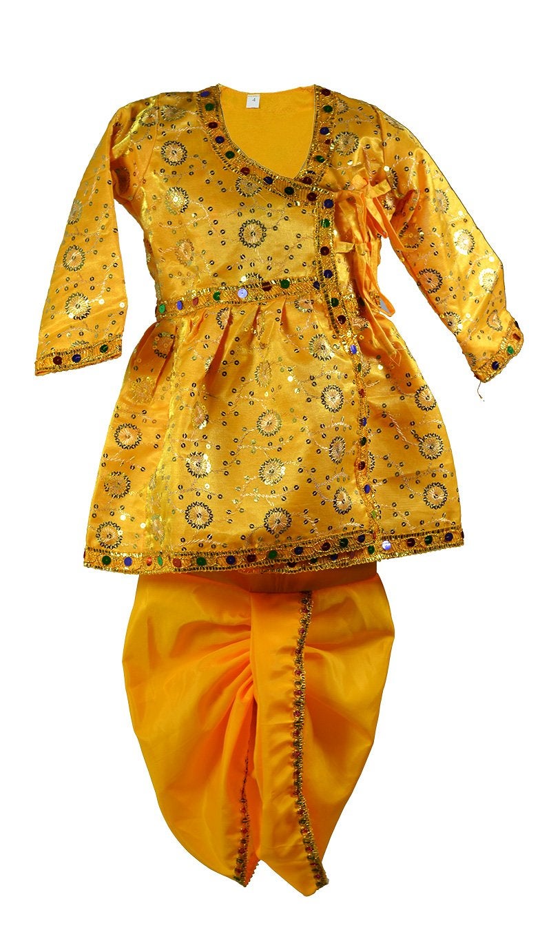 Pakhi Feather Little Krishna Themed Krishna Costume Set With Accessories (18 - 24 Months, Orange) - Image 2