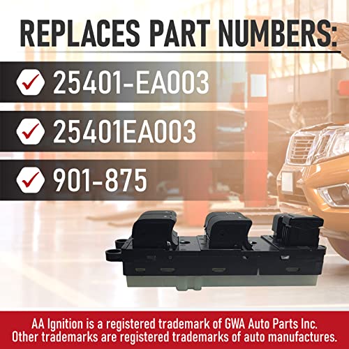AA Ignition Power Window Switch Fits Nissan Frontier, Nissan Xterra - Replaces 25401-EA003-2005, 2006, 2007, 2008, 2009, 2010, 2011, 2012 Models - Driver Power Window Switch - Image 3