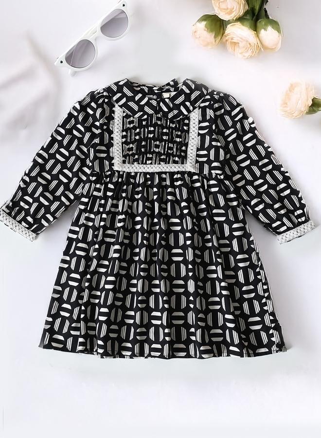 BELLA MODA Printed Long Sleeve Dress - Image 1