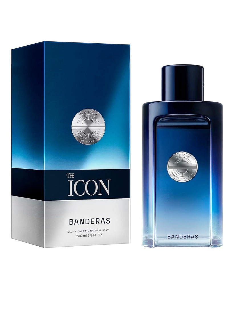 Antonio Banderas Antonio Banderas Perfumes - The Icon, Eau de Toilette for Men - Long Lasting - Masculine, Elegant, With Personality Fragance - Amber Woody Notes - Ideal for Special Events - 6.8 Fl Oz - Image 1