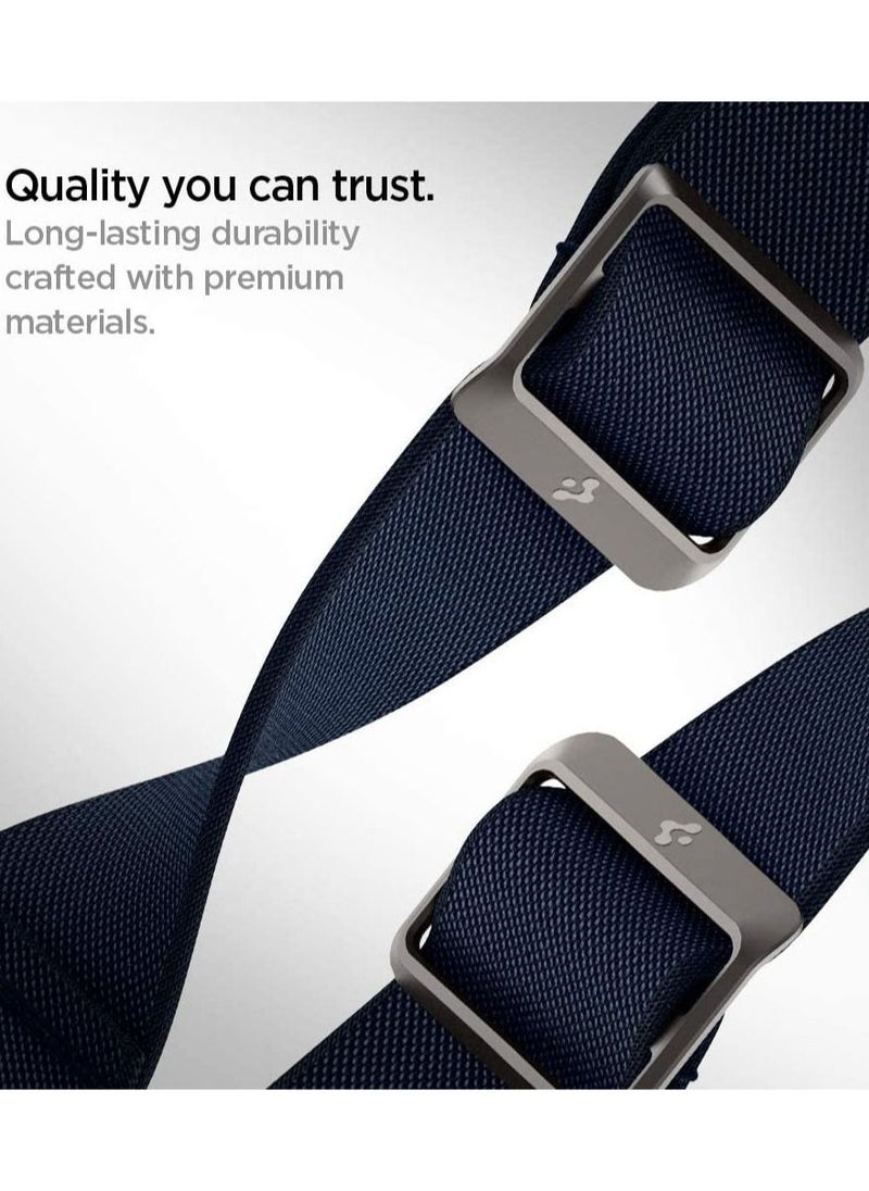 Spigen - Lite Fit Band for Apple Watch Ultra 49mm, Series 8 /7 45mm and Series 6/SE2/SE/5/4/3/2/1 44mm/42mm Nylon Solo Loop - Navy - Image 1
