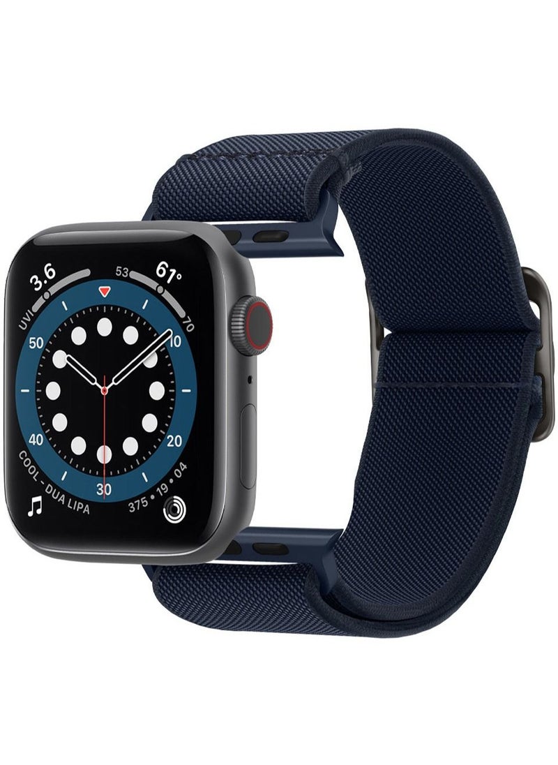 Spigen - Lite Fit Band for Apple Watch Ultra 49mm, Series 8 /7 45mm and Series 6/SE2/SE/5/4/3/2/1 44mm/42mm Nylon Solo Loop - Navy - Image 1