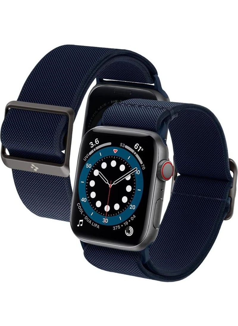 Spigen - Lite Fit Band for Apple Watch Ultra 49mm, Series 8 /7 45mm and Series 6/SE2/SE/5/4/3/2/1 44mm/42mm Nylon Solo Loop - Navy - Image 1