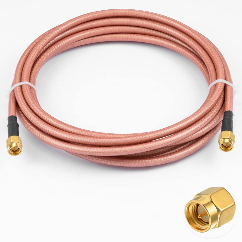 POBADY SMA Antenna Extension Cable SMA Male to SMA Male Pigtail Cable WLAN Antenna Cable RG400 10ft/3m for WiFi Wireless Network 2G 3G 4G Antenna Router GSM Bluetooth WLAN LAN - Image 3