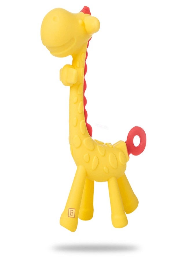 Bembika Baby Teether Toys Giraffe Shape, Baby Teether Silicone, Baby Teether Keys, Baby Teether Toothbrush (Yellow Color). - Image 1