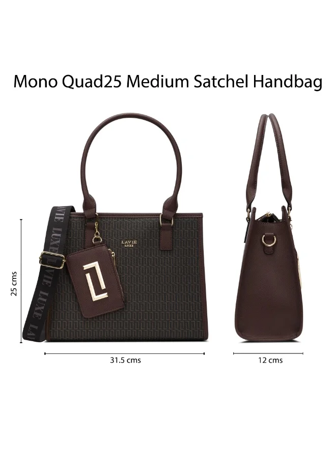 Lavie Luxe Women's Mono Quad25 Medium Handbag (Choco)