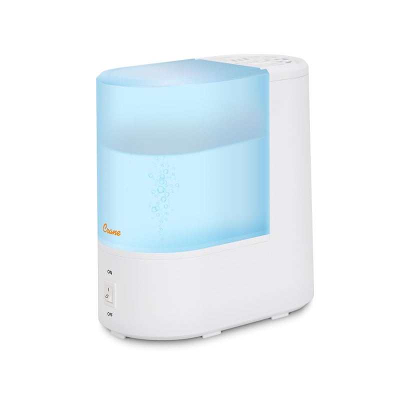 Crane Warm Mist Humidifier, Small Humidifier for Bedroom, Office, Vapor Pad Tray, Soothing Warm Mist Humidifiers For Bedroom, Relief for Dry Air, Quiet Operation, Auto Shut-Off, Desk Humidifiers - Image 1