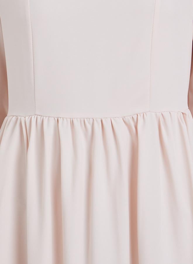 تايك تو فستان ماكسي أنيق وردي بأكمام طويلة - Image 4