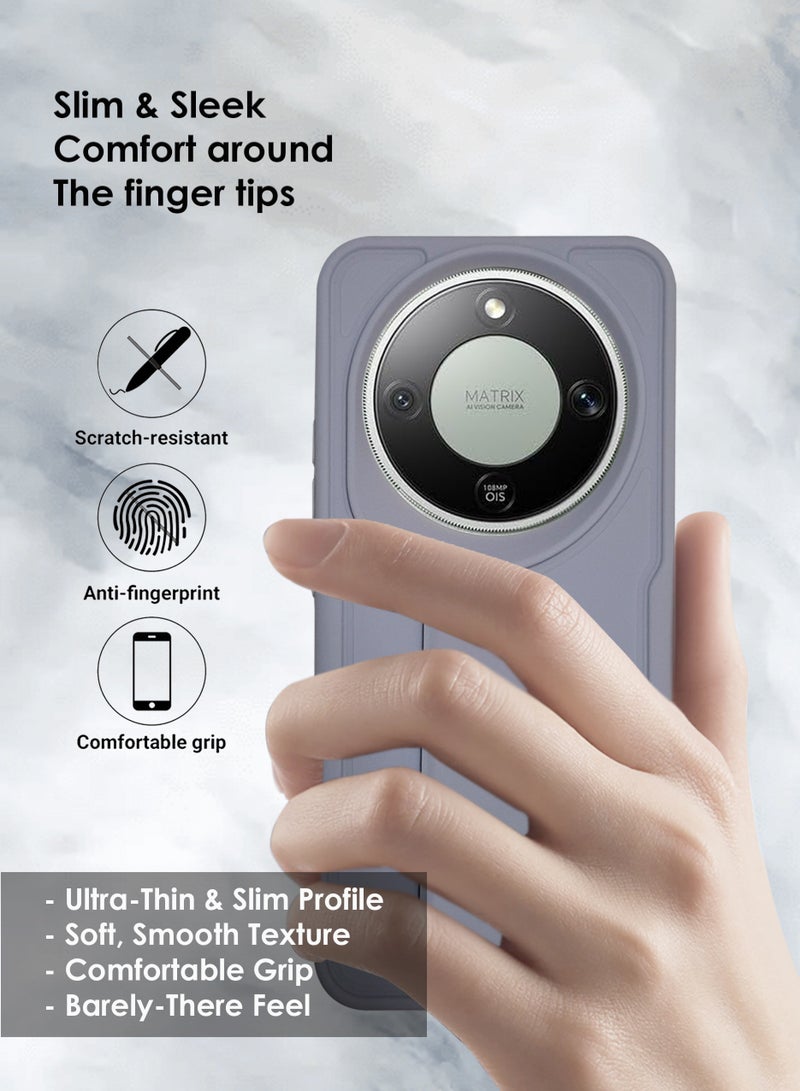 Honor X9d Hand Grip Case Cover - Magnetic Hand Grip Holder & Kickstand - Strong Grip for Magnetic Car Holder, Stylish Silicone Case & Functional, Ultimate Convenience & Hands-Free Viewing - Grey - Image 5