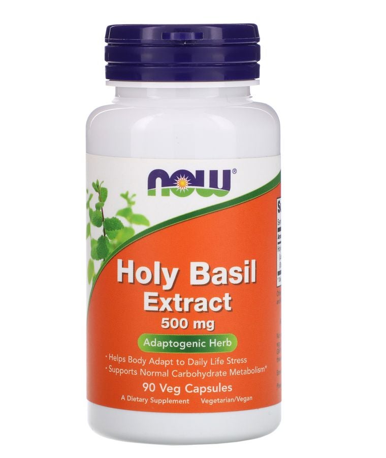 now Holy Basil Extract 500 mg 90 Veg Capsules