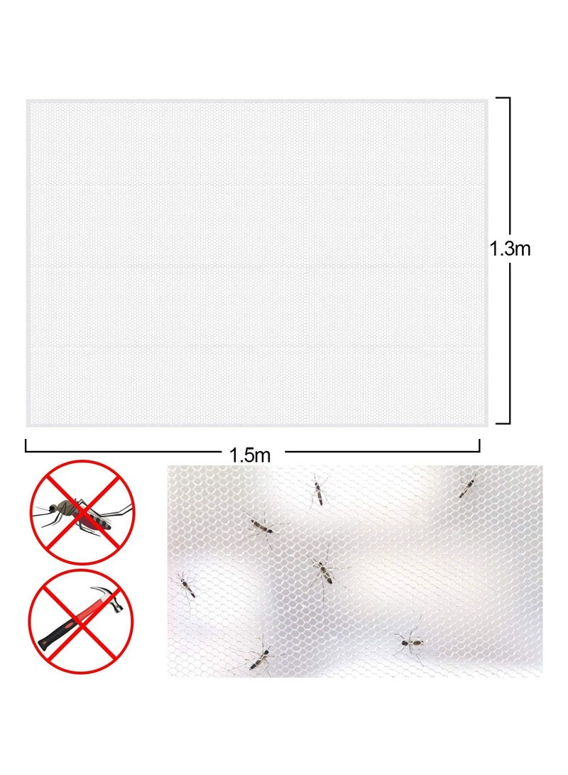Oasisgalore Mosquito Net for Windows,3 Packs DIY Self-Adhesive Window Screen Mesh (1.3 * 1.5 m) with 3 Rolls White Tapes,Universal Transparent Mosquito Insect Screen Can Be Cut and Fit Without Drilling - Image 3