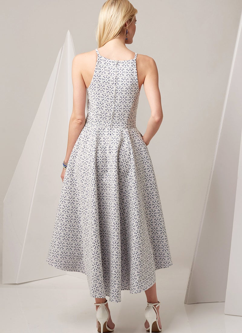 Vogue Patterns Misses' Princess Seam High-Low Dresses with Pockets, 6-8-10-12-14, Red - Image 5