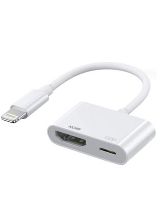 Lightning to HDMI Adapter - Digital AV Adapter (1080P) with Charging Port, Video & Audio Sync Screen Converter for iPhone, iPad, iPod to HDTV, Projector, Monitor - pzsku/ZAC0F76B3F88CB2A412D7Z/45/1746224571/7c05e1c0-a314-4157-8546-7cc510d13f1a