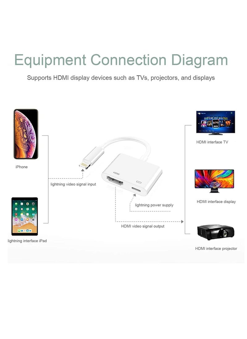 Generic Lightning to HDMI Adapter - Digital AV Adapter (1080P) with Charging Port, Video & Audio Sync Screen Converter for iPhone, iPad, iPod to HDTV, Projector, Monitor  - Image 2