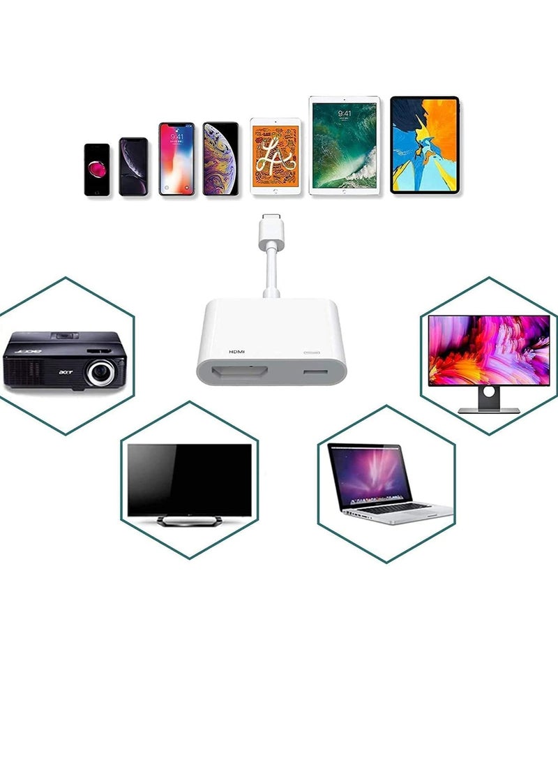 Generic Lightning to HDMI Adapter - Digital AV Adapter (1080P) with Charging Port, Video & Audio Sync Screen Converter for iPhone, iPad, iPod to HDTV, Projector, Monitor  - Image 4