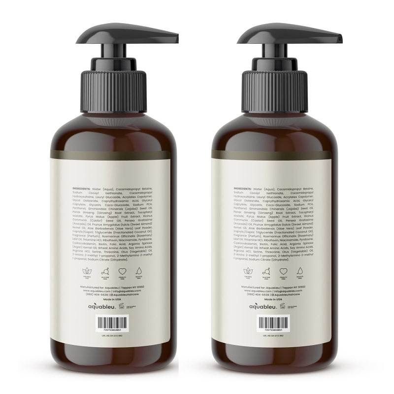Aquableu Advanced Therapy Anti-Thinning Rosemary Oil Shampoo & Conditioner Set - Infused with 14 All-Natural Ingredients for Volume, Strength, Thickness, and Dullness Reduction (16oz) - Image 2