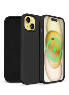 Raegr RAEGR iPhone 15 Case | Magnetic Case | Supports Mag-Safe Wireless Charging | Premium Soft Silicone MagFix Case/Cover Designed for iPhone 15 (2023) - Black RG10486  - Image 1