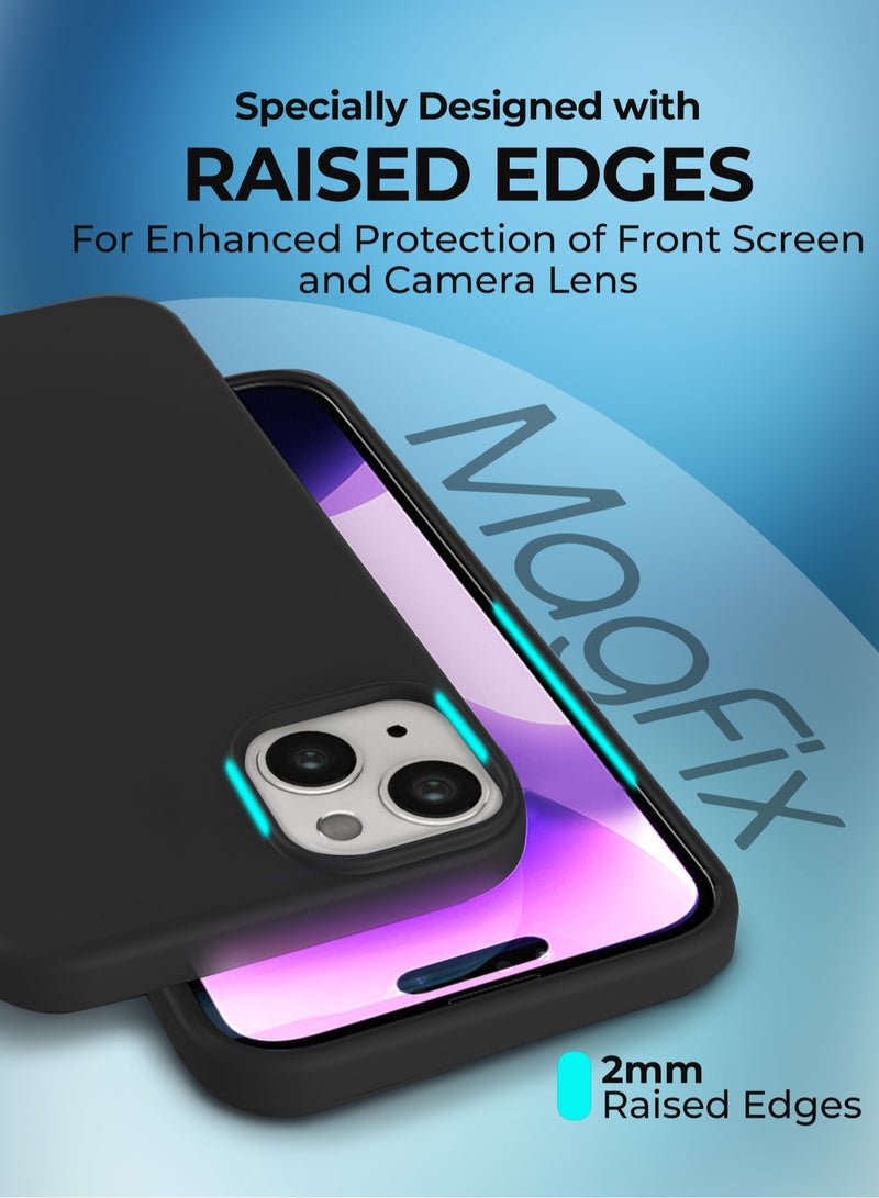 Raegr - RAEGR iPhone 15 Case | Magnetic Case | Supports Mag-Safe Wireless Charging | Premium Soft Silicone MagFix Case/Cover Designed for iPhone 15 (2023) - Black RG10486 - Image 1