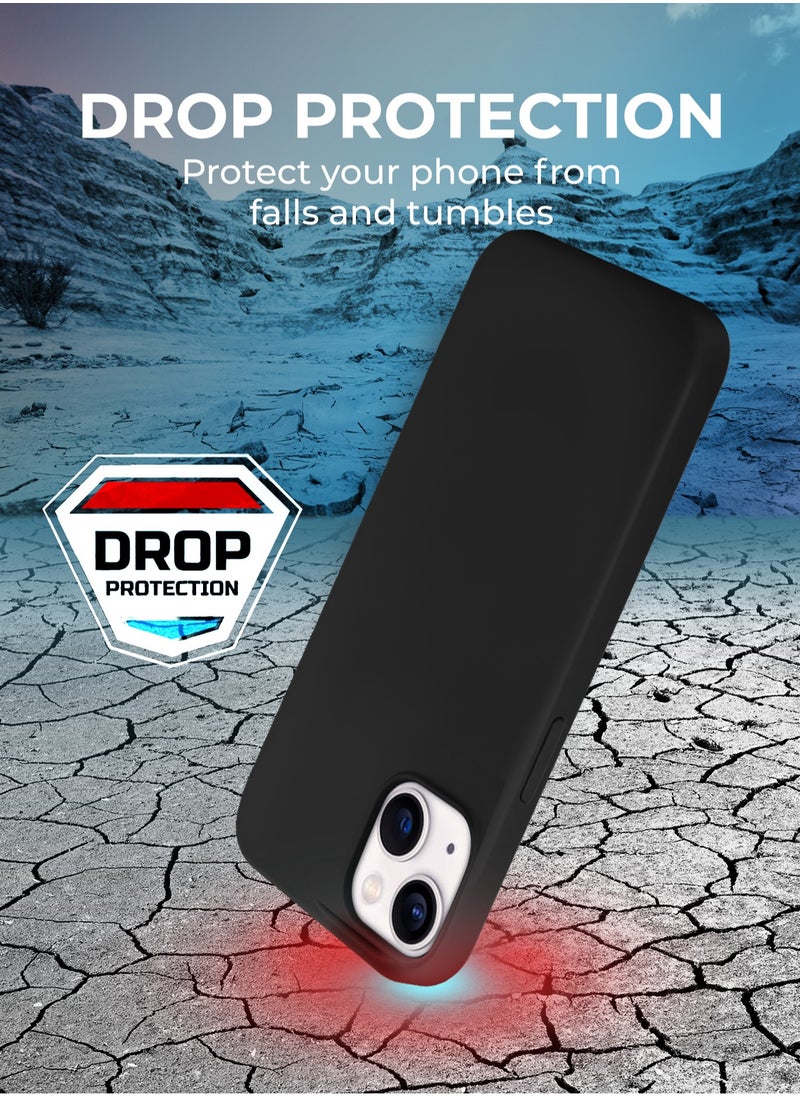 Raegr - RAEGR iPhone 15 Case | Magnetic Case | Supports Mag-Safe Wireless Charging | Premium Soft Silicone MagFix Case/Cover Designed for iPhone 15 (2023) - Black RG10486 - Image 1