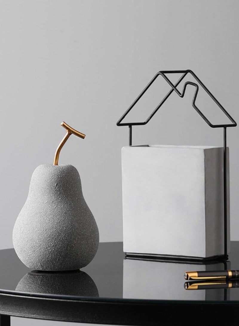 Pear Ceramic Statue Art Sculpture for Modern Home Decor Collectible Figurine Table Decor-26.5 cm - Image 4