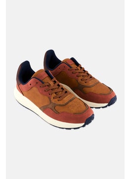 Algspar Men Lace Up Casual Sneaker, Orange  - Image 1