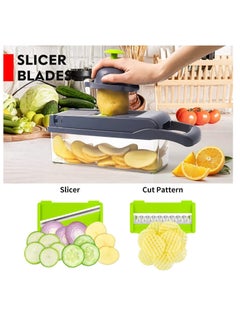 ELTRAZONE Vegetable Chopper, Pro Onion Chopper, Multifunctional 13 in 1 Food Chopper, Kitchen Vegetable Slicer Dicer Cutter, Veggie Chopper With 8 Blades  - Image 4