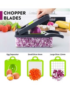 ELTRAZONE Vegetable Chopper, Pro Onion Chopper, Multifunctional 13 in 1 Food Chopper, Kitchen Vegetable Slicer Dicer Cutter, Veggie Chopper With 8 Blades  - Image 2