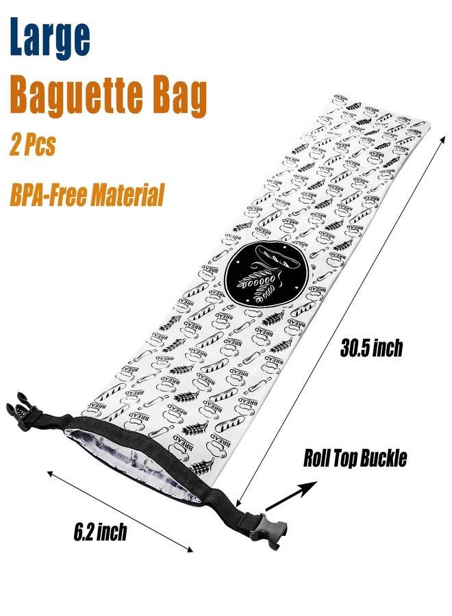 ZENFUN 2 Packs Reusable Baguette Bag, Freezer French Bread Storage Bag, Large Loaf Bread Bags Waterproof, Breads Baguette Bags, Large, 30.5" × 6" - Image 2