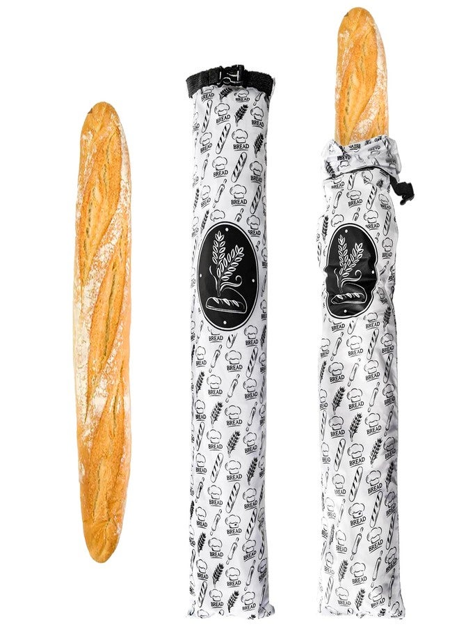 ZENFUN 2 Packs Reusable Baguette Bag, Freezer French Bread Storage Bag, Large Loaf Bread Bags Waterproof, Breads Baguette Bags, Large, 30.5" × 6" - Image 1