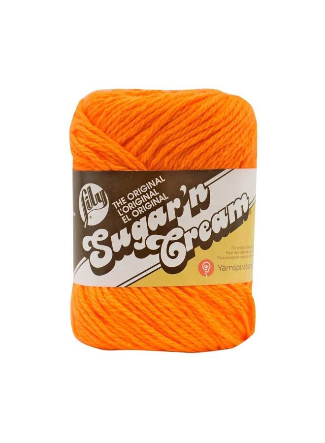 Lily 10200101628 Sugar 'N Cream The Original Solid Yarn, 2.5oz, Medium 4 Gauge, 100% Cotton - Hot Orange - Machine Wash & Dry - Image 1