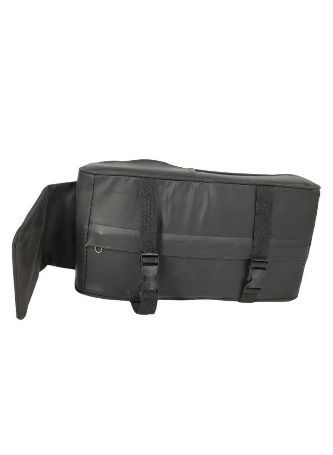 Universal Car Armrest Cushion with Memory Foam Support Black Quilted PU Leather Center Console Armrest Pad with Phone Pocket Ergonomic Elbow Support, Pressure Relief, Anti-Slip Adjustable Straps Fits Cars, SUVs, MPVs, Trucks - Image 2