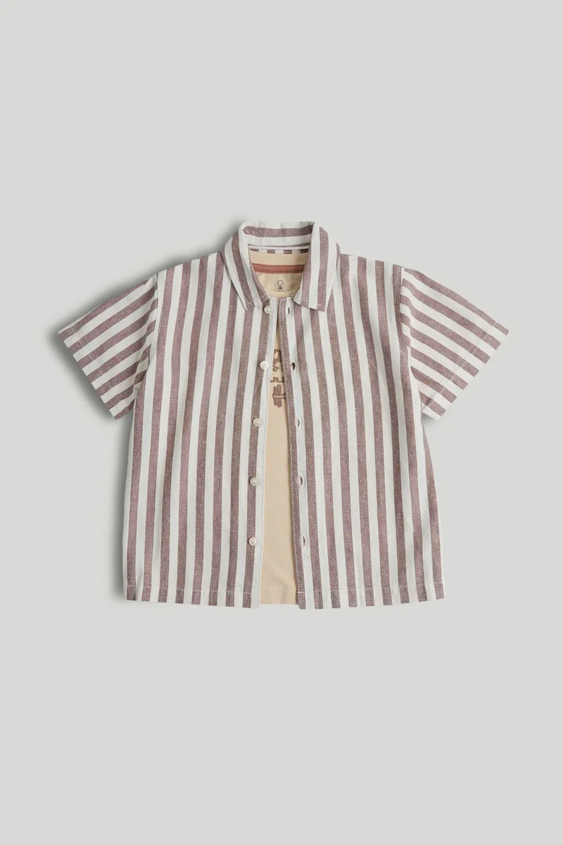 مذركير طقم قميص وتيشيرت مخطط