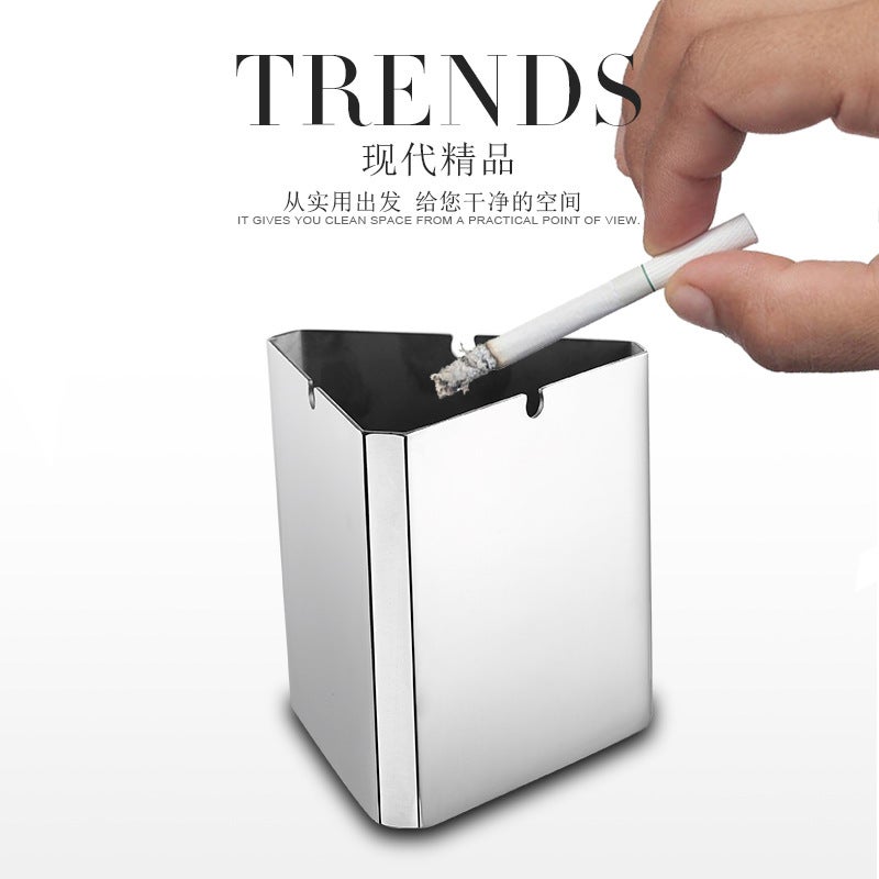 Stainless Steel Ashtray Creative Ashtray Living Room Internet Cafe Creative Ashtray Large Windproof With Column European Style Ashtray - Image 4