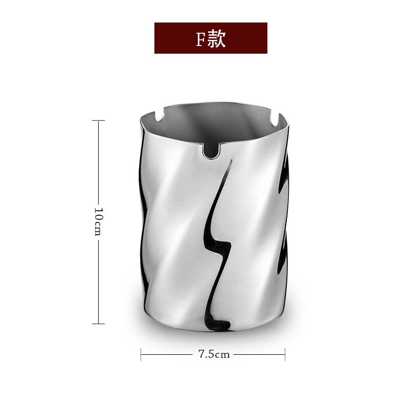 Stainless Steel Ashtray Creative Ashtray Living Room Internet Cafe Creative Ashtray Large Windproof With Column European Style Ashtray - Image 1